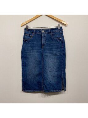 Hema Blue Shaping Midi Pencil Skirt Size Small